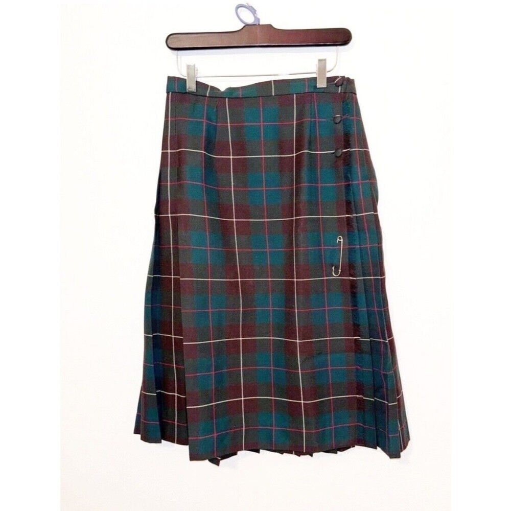 Ms. Poodle McKinnon Hunting Tartan Wool Skirt Size 12 -WITH DEFECT